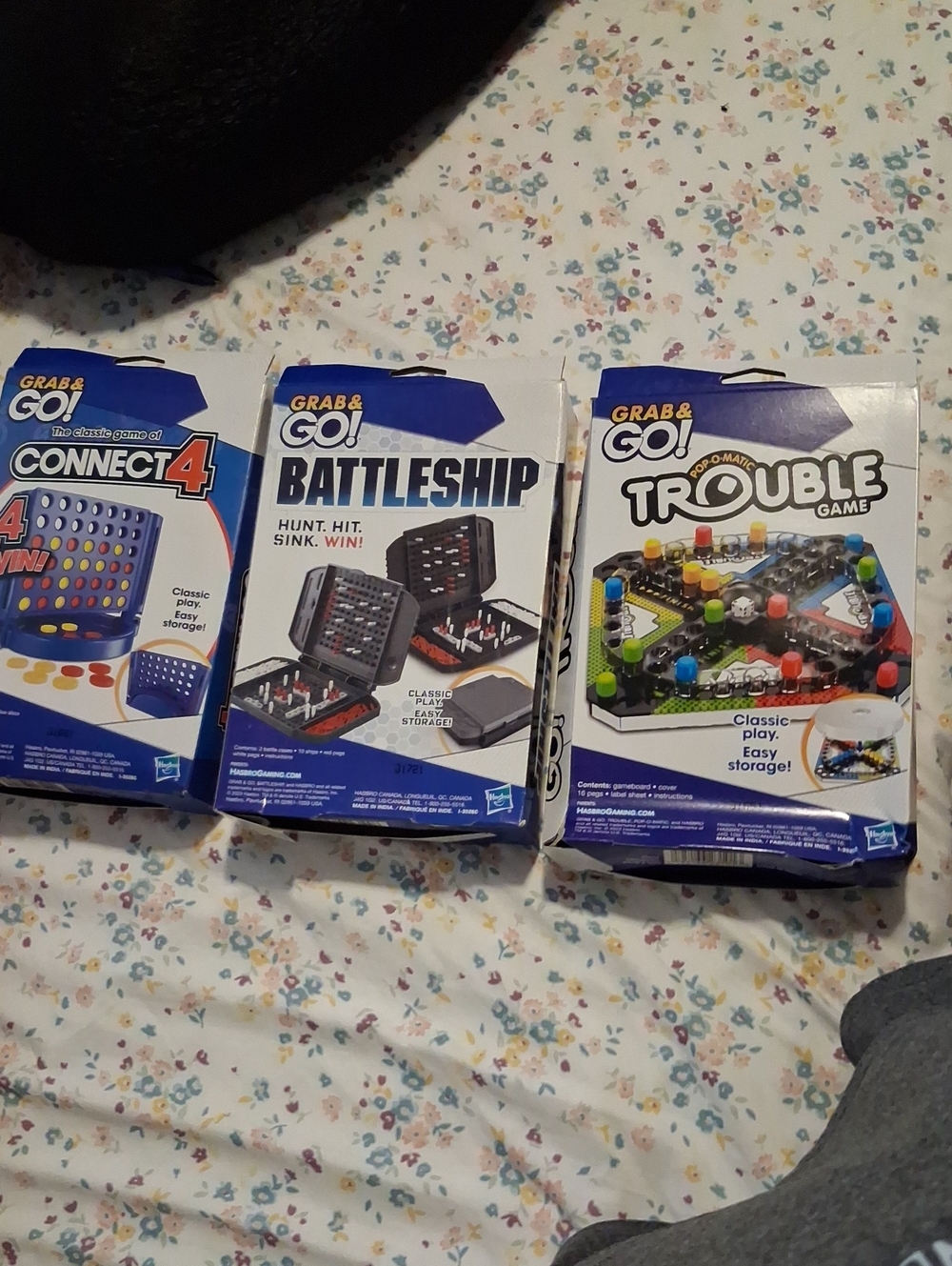 3 BNIB Travel Games-Connect 4, Battleship & Trouble